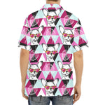 Hipster Chihuahua Pattern Print Aloha Shirt