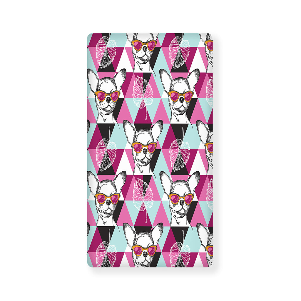 Hipster Chihuahua Pattern Print Baby Crib Sheet
