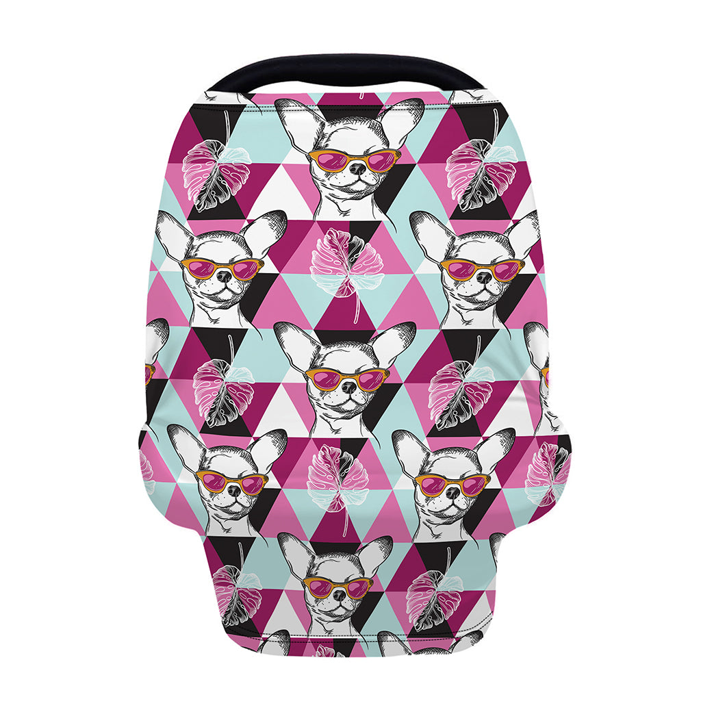 Hipster Chihuahua Pattern Print Baby Seat Cover