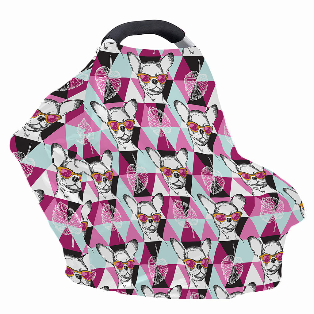 Hipster Chihuahua Pattern Print Baby Seat Cover