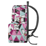 Hipster Chihuahua Pattern Print Backpack