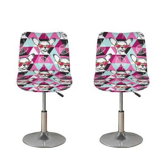 Hipster Chihuahua Pattern Print Bar Stool Covers