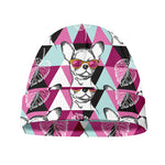 Hipster Chihuahua Pattern Print Beanie