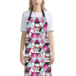 Hipster Chihuahua Pattern Print Bib Apron With Pocket