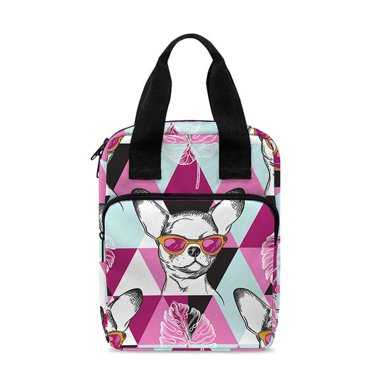 Hipster Chihuahua Pattern Print Bible Tote Bag