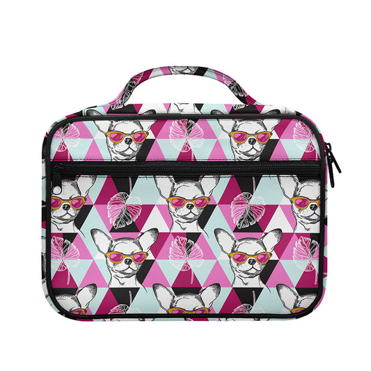 Hipster Chihuahua Pattern Print Briefcase Bible Bag