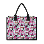 Hipster Chihuahua Pattern Print Canvas Tote Bag