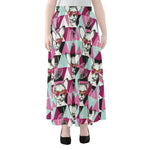 Hipster Chihuahua Pattern Print Chiffon Maxi Skirt