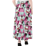 Hipster Chihuahua Pattern Print Chiffon Maxi Skirt