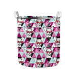 Hipster Chihuahua Pattern Print Collapsible Laundry Basket