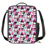 Hipster Chihuahua Pattern Print Crossbody Lunch Bag