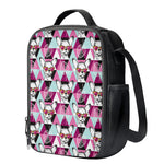 Hipster Chihuahua Pattern Print Crossbody Lunch Bag