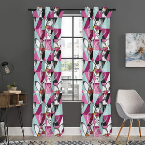 Hipster Chihuahua Pattern Print Curtain