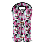 Hipster Chihuahua Pattern Print Double Neoprene Wine Tote