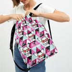 Hipster Chihuahua Pattern Print Drawstring Backpack