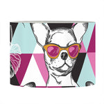 Hipster Chihuahua Pattern Print Drum Lamp Shade