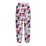 Hipster Chihuahua Pattern Print Fleece Lined Knit Pants