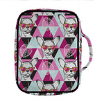 Hipster Chihuahua Pattern Print Front Pocket Bible Bag