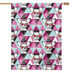 Hipster Chihuahua Pattern Print House Flag