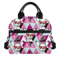 Hipster Chihuahua Pattern Print Insulated Lunch Bag