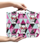 Hipster Chihuahua Pattern Print Leather Bible Cover