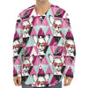 Hipster Chihuahua Pattern Print Long Sleeve Baseball Jersey