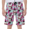 Hipster Chihuahua Pattern Print Men's Beach Shorts