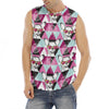 Hipster Chihuahua Pattern Print Men's Fitness Tank Top