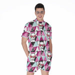 Hipster Chihuahua Pattern Print Men's Rompers