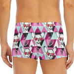 Hipster Chihuahua Pattern Print Men's Short Boxer Briefs