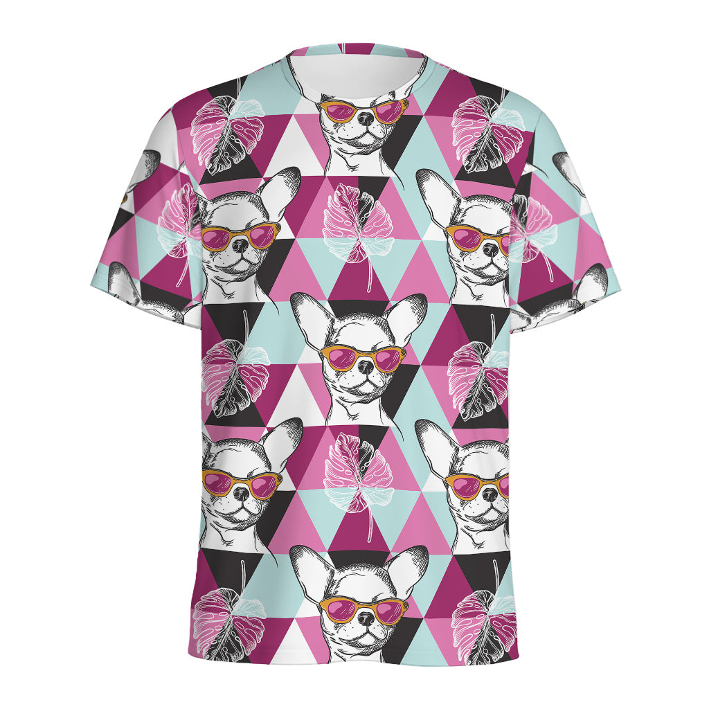 Hipster Chihuahua Pattern Print Men's Sports T-Shirt