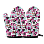 Hipster Chihuahua Pattern Print Oven Mitts