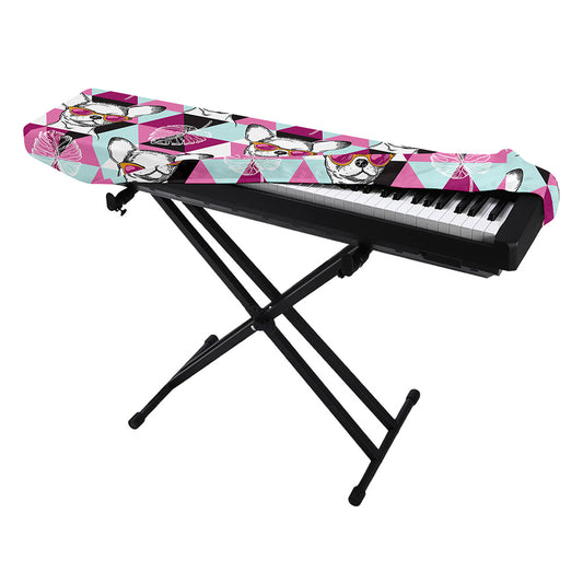 Hipster Chihuahua Pattern Print Piano Keyboard Cover