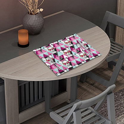 Hipster Chihuahua Pattern Print Placemat