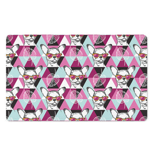 Hipster Chihuahua Pattern Print Polyester Doormat