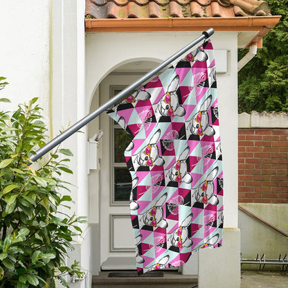 Hipster Chihuahua Pattern Print Polyester Flag