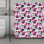 Hipster Chihuahua Pattern Print Polyester Shower Curtain