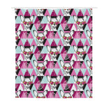 Hipster Chihuahua Pattern Print Polyester Shower Curtain