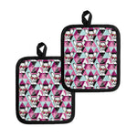Hipster Chihuahua Pattern Print Pot Holders