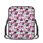Hipster Chihuahua Pattern Print Rectangular Crossbody Bag