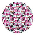 Hipster Chihuahua Pattern Print Round Blanket