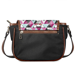 Hipster Chihuahua Pattern Print Saddle Bag