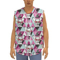 Hipster Chihuahua Pattern Print Sleeveless Baseball Jersey