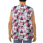 Hipster Chihuahua Pattern Print Sleeveless Baseball Jersey