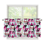 Hipster Chihuahua Pattern Print Tier Curtains