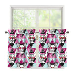Hipster Chihuahua Pattern Print Tier Curtains