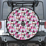 Hipster Chihuahua Pattern Print Tire Cover With Camera Hole