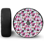 Hipster Chihuahua Pattern Print Tire Cover With Camera Hole