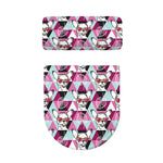 Hipster Chihuahua Pattern Print Toilet Lid And Tank Cover Set