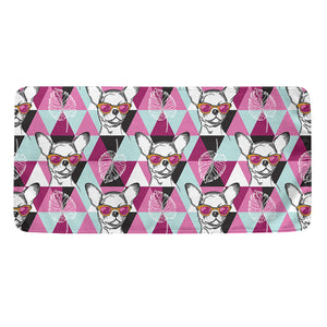 Hipster Chihuahua Pattern Print Towel